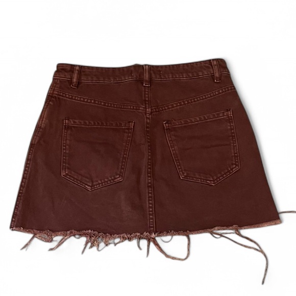 We The Free (Free People) Zip It Up Mini brown denim skirt, Size 26/2. - Picture 4 of 10